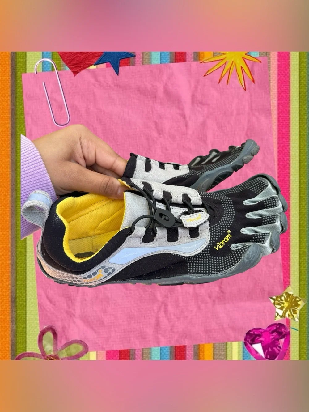 Vibram Women’s Toe Five Finger Shoes 39 8.5 Yellow Black Casual Trendy Gorpcore